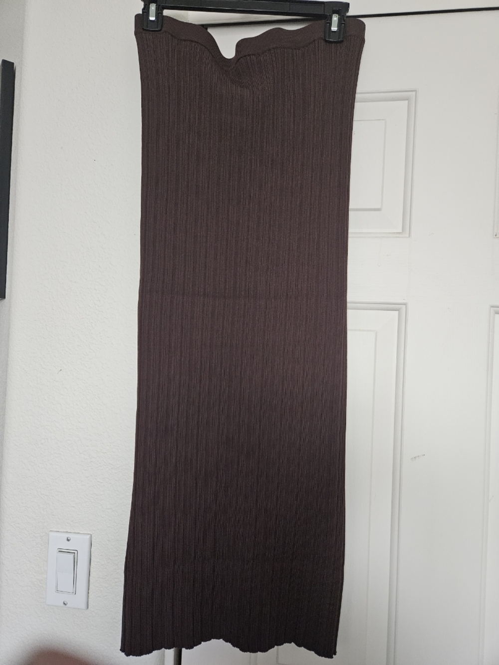 NWT Anthropologie WAYF Ribbed Knit Midi Skirt in Dark Brown Sz MED - Picture 6 of 8